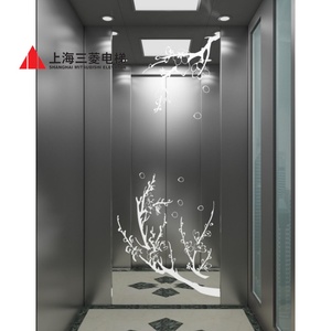 Ascenseur pour passagers Mitsubishi, 450 kg, 3 arrêts, sans engrenages, entraînement AC moderne, acier inoxydable, certifié ISO, ascenseur commercial - Product Image 2
