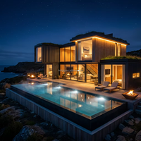 Maison modulaire extensible à technologie moderne avec système d'énergie solaire