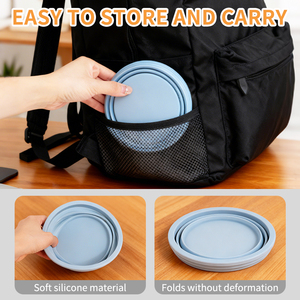 Mangkuk Lipat Silikon untuk Anjing dengan Logo Kustom, Mudah Dicuci, Mangkuk Anjing Lipat untuk Luar Ruangan, Mangkuk Anak Anjing yang Dapat Dilipat - Product Image 3