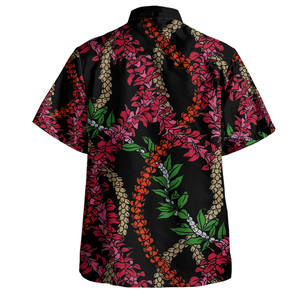Hawaii Combo Off Shoulder Vestido largo y camisa Flores Lei Design Vestidos de <span class=keywords><strong>mujer</strong></span> con hombres Camisas hawaianas Venta al por mayor 2 Set <span class=keywords><strong>Ropa</strong></span> - Product Image 4