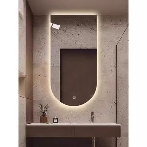 <span class=keywords><strong>Espejo</strong></span> de <span class=keywords><strong>Baño</strong></span> Inteligente con Arco, Luz LED, Pantalla Táctil, Antivaho, Montado en la Pared, Diseño Moderno Minimalista, Lentes de Vidrio - Product Image 3