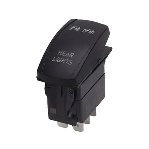 12V 24V Lampu Belakang Buah Carling Laser Simbol ON-OFF-ON Toggle Rocker Switch dengan 7 PIN Biru LED untuk Kapal Laut