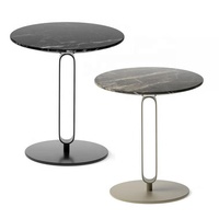 Service de personnalisation de la conception gratuit, meubles de salon classiques modernes, table d'appoint ronde de petite taille avec base en acier décorative