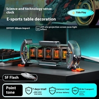 Divoom Times Gate pour horloge de table à tube lumineux métallique avec écran et écran personnalisable, produit électronique grand public