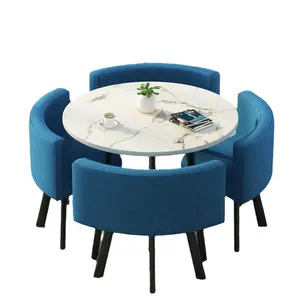 ミニマリストオフィスデスクと椅子の組み合わせ5点セットレセプションテーブル用販売