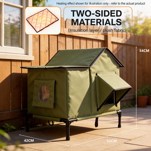 Casa para Mascotas Impermeable con Calefacción, Cama para Gatos de Interior y Exterior, Caseta Cerrada para Animales Pequeños, Uso en Invierno - Product Image 4