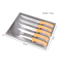 Ensemble de 5 couteaux de cuisine professionnels pour chef, couteau de boucher en acier inoxydable, lame tranchante pour couper les légumes, la viande, couteau de cuisine