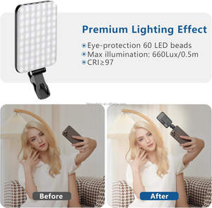 Lampe LED portable à clip pour téléphone, outil essentiel pour le vlogging et l'éclairage photographique des cils, lumière LED portable pour selfie - Product Image 6