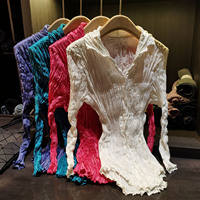 Cardigan élégant plissé à la main pour femme, motif floral, en mohair léger, printemps-été, avec col halter et laçage simple boutonnage