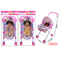 Poupée Bébé Noire Ronde de 30 cm, 5 Articulations, Jambes Pliables, Yeux 3D Réalistes, en Vinyle, Poussette, 4 Sons, Fonctionne à Piles, Jouet Éducatif pour Enfants 3+