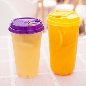 แก้วพลาสติกใสแบบมีฝาโดม ปรับแต่งโลโก้ได้ สำหรับใส่ชานมไข่มุก ก้นรูปตัวยู ใช้แล้วทิ้ง เหมาะสำหรับน้ำมะนาว น้ำผลไม้ ชา และเครื่องดื่มต่างๆ - Product Image 2