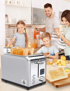 <span class=keywords><strong>Grille</strong></span>-<span class=keywords><strong>pain</strong></span> compact en acier inoxydable à 2 tranches extra large avec écran LED, <span class=keywords><strong>grille</strong></span>-<span class=keywords><strong>pain</strong></span> électrique numérique pour usage domestique et hôtelier - Product Image 3