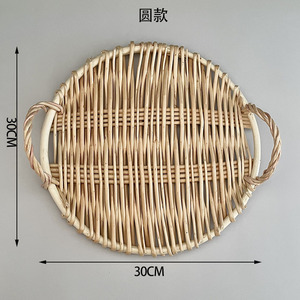 JY Willow Wicker Handmade Picnic Natural Dessert Pain Plates Household Food Decoration - Product Image 3