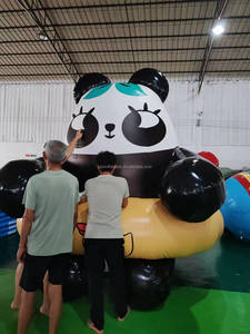 Superventas modelo publicitario muñeco de peluche blanco negro inflable Panda Masco Oso de dibujos animados para exteriores - Product Image 6