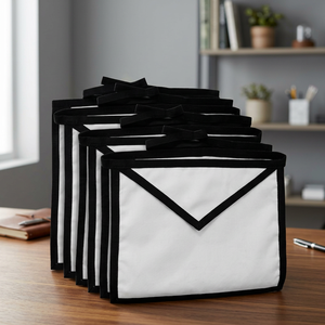 Paño Funerario Masónico de Algodón Blanco con Ribete Negro, Cuello Triangular, 14x16 Pulgadas, Impresión Personalizada, Pin de Seguridad Cosido, Paquete de 6, 12, 24, 36 - Product Image 3