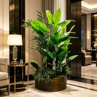 Arrangement de plantes artificielles de luxe sur mesure de 285 cm, décoration pour hôtel, bureau, salle d'exposition, plantes artificielles en pot