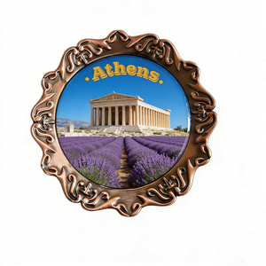แม่เหล็กติดตู้เย็นโลหะพิมพ์ลาย UV ของที่ระลึกกรีซเอเธนส์ยอดนิยม ปรับแต่งได้ - Product Image 1
