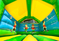 Château gonflable de football de qualité commerciale avec une grande balle sur le dessus pour les jeux d'enfants en plein air