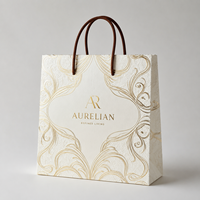 Sac de shopping pour chaussures en papier noir élégant et luxueux personnalisé, avec estampage à chaud doré, pour l'emballage de boutiques de mode haut de gamme