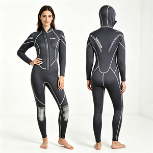 Traje de <span class=keywords><strong>Neopreno</strong></span> de 3mm para <span class=keywords><strong>Mujer</strong></span> con Logotipo Personalizado, Impresión por Sublimación, Mangas Largas, para Snorkel, <span class=keywords><strong>Surf</strong></span> y Buceo, MOQ Bajo, de Fábrica - Product Image 2