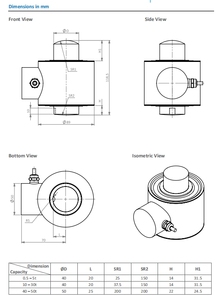 BM14C Stainless Steel IP68 Compression <strong>Load</strong> <strong>Sensors</strong> 25 T 30 T for Vehicle test Facilities - Product Image 6