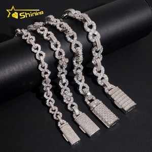 New Arrivals 925 Silver Fine Jewelry Iced Out Hip Hop Hot Sale Moissanite Diamond <strong>Infinity</strong> <strong>Bracelet</strong> - Product Image 4