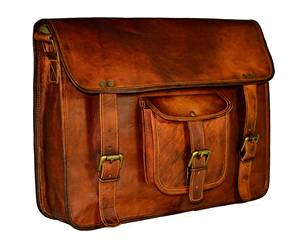 Grande mallette pour ordinateur portable en cuir véritable du fabricant indien sac à bandoulière souple Style bureau messager sac à bandoulière - Product Image 1