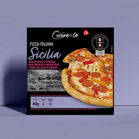 Boîte à pizza en carton ondulé personnalisée de haute qualité avec fentes, pelliculage brillant, jetable et recyclable pour restaurants et aliments