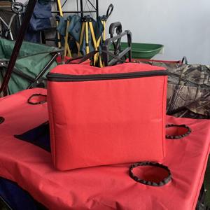 Chariot pliable tout-terrain pour extérieur avec grandes roues, porte-gobelets amovibles et sac isotherme pour plage et camping - Product Image 4