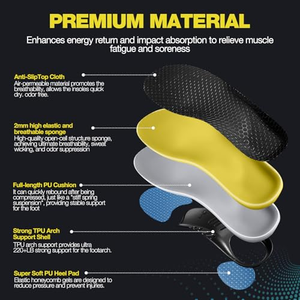 <b>Sneaker</b> Insoles <b>Orthopedic</b> Arch Support EVA TPR Gel Shock Absorbing Comfort Sports Running Flat Feet Men <b>Women</b> 2 Pieces - Product Image 3