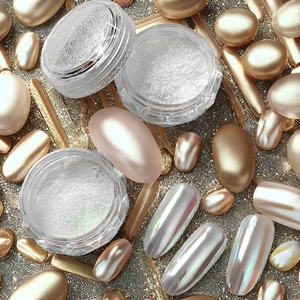 SH Moonlight Pearl Aurora Espejo acrílico en polvo Efecto cromado brillante Nail Art Rub-Ons para <span class=keywords><strong>uñas</strong></span> - Product Image 3