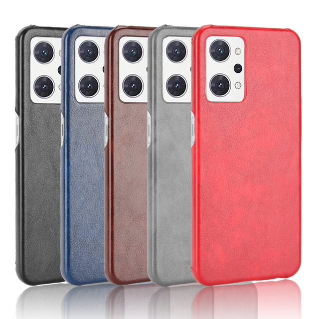 New Portable Retro Litchi Pattern PU Leather Shell Protective Back Cover for Oppo Reno 7A Mobile Phone Case