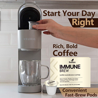 Capsules de café à infusion rapide et pratique, 8 super champignons, K-Cups, champignon crinière de lion, racine d'ashwagandha, soutien immunitaire, poudre pour adultes