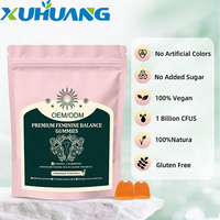 Complément alimentaire à base de plantes personnalisé OEM/ODM, vitamines C, B6, B12, gommes premium pour l'équilibre féminin, probiotiques pour femmes