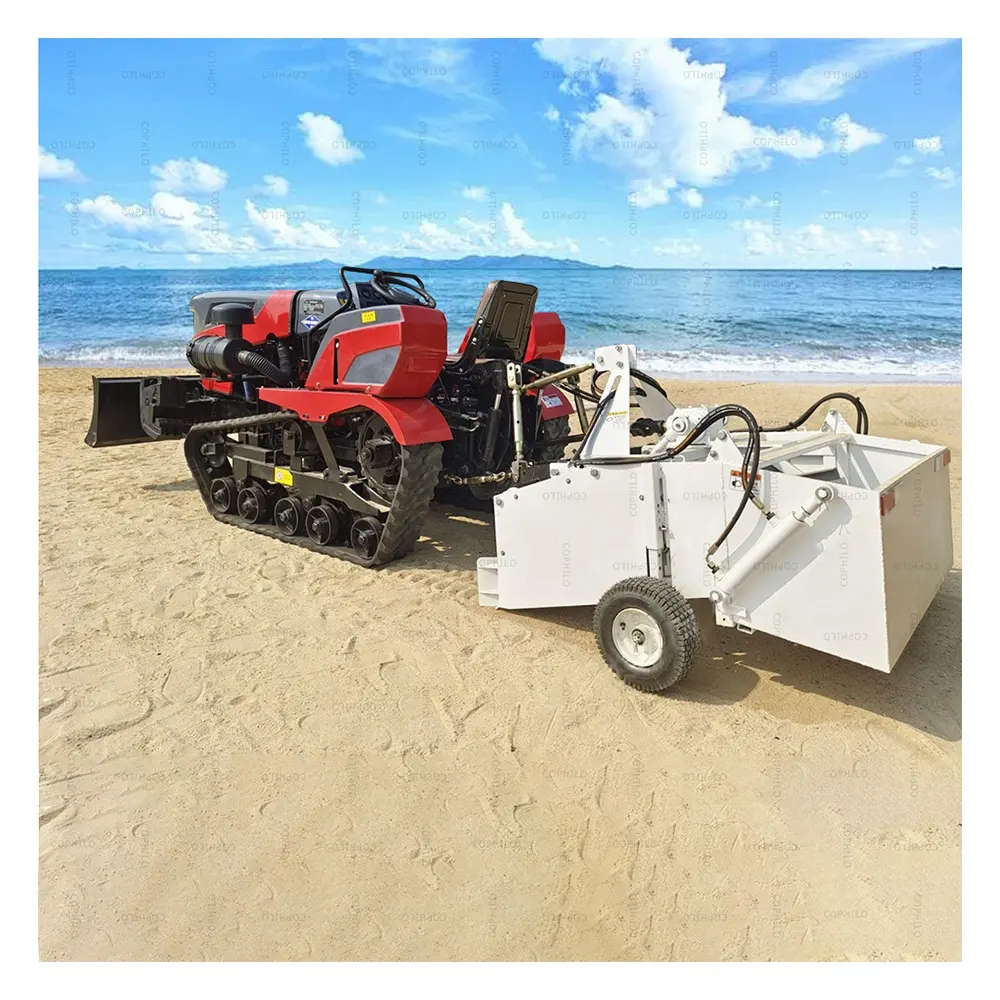 1000mm Width 120mm Depth Diesel Engine-Powered Motorized Beach Sand Cleaning Equipment Machinery Cleaner for Beach Sand Cleaning