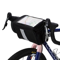 Sac de guidon isotherme SAHOO 3L en polyester résistant aux déchirures avec doublure en PVC transparent et feuille d'aluminium pour le rangement des aliments lors du cyclisme