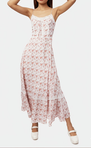 Vestido Midi con Tirantes Finos y Estampado Floral, Estilo Dulce, Corte en A, Chifón, Vestido Casual de Verano, Tejido Transpirable - Product Image 4