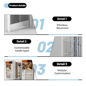 Triển Lãm Có Thể Điều Chỉnh Lớn Gốm Đá Bảng Điều Chỉnh Trượt Hiển Thị Đơn Vị Với Im Lặng Bánh Xe Đẩy-Kéo Gốm Gạch Hiển Thị Giá - Product Image 4