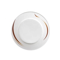 Assiette en céramique ronde de 8 pouces, personnalisée et en gros, pour Restaurant, hôtel, fleur rouillée blanche