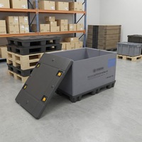 Conteneurs en plastique pliables et empilables avec stockage sur palette pour bacs réutilisables et expédition en entrepôt