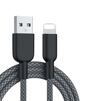 Cable de Carga Rápida USB-L 3A PD de 1m/2m/3m, Cable de Datos Trenzado de Nailon para Teléfono Móvil, Laptop, Banco de Energía, Cámara, Impresora