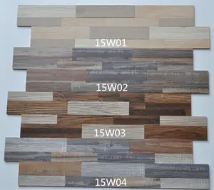 热卖 3d pvc 木棒木制装饰墙板自粘剥离马赛克