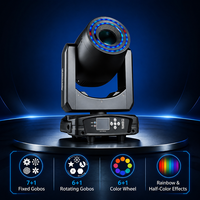 Professional 200W LED Beam Spot Moving Head Light with LED Halo Ring Effect DMX512 Stage Lighting for DJ Disco Nightclub