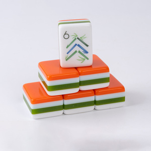 Juego de Fichas de Mahjong Occidental de 4 Capas de Alta Calidad, Personalizado de Fábrica, Fichas de Mahjong Americanas Naranjas, Acrílicas, de Lujo - Product Image 5