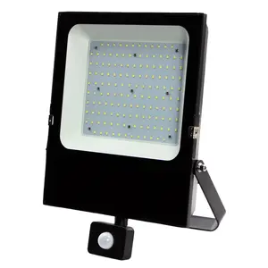 Lampu Sorot Sensor gerak Pir, lampu sorot 100w 14000 lumen IP66 Jalan pintar taman keamanan lampu banjir pabrik shenzhen