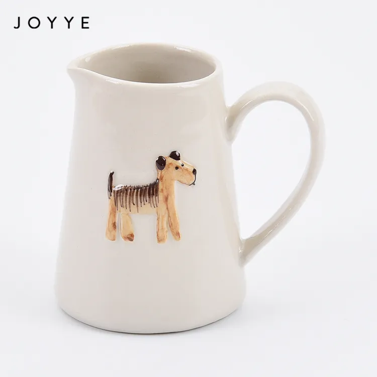 Joyye-jarra de agua portátil con Logo personalizado, jarra de leche esmaltada transparente, 3,5 Oz