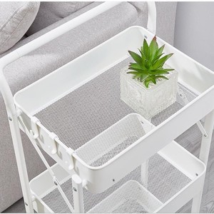 Multi-functional floor-<b>standing</b> multi-tiered storage rack for <b>vegetables</b> and snacks, with wheels, and a portable storage - Product Image 2