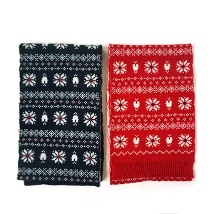ニットアウトドアウィンターメリークリスマスかぎ針編みスノーフレークエルクレターパターンスカーフ
