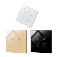 Panneau tactile intelligent Wifi Zigbee pour rideaux, télécommande en verre, interrupteur d'éclairage unipolaire 10A pour maison connectée Smart Life, compatible Google et Alexa