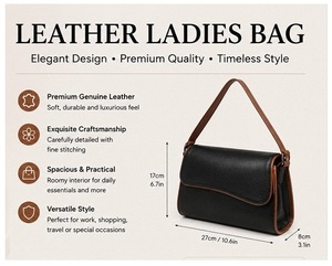 Wholesale Supply Genuine Leather Ladies Shoulder Bag Fashion Designer Handbag Classic Women's <b>Purse</b> for Available At Best Price - Product Image 2